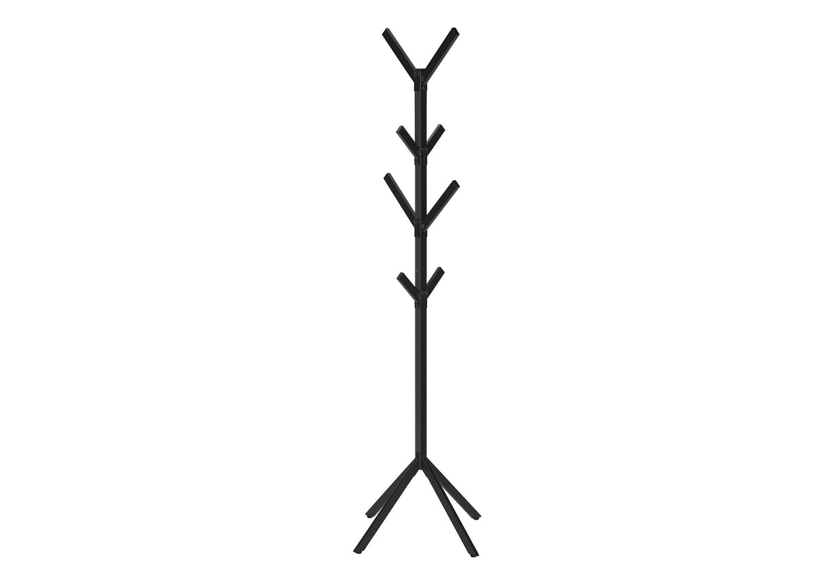 Freestanding Coat Rack with 8 Hooks - Black, Gray, or White