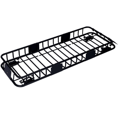 Rooftop Cargo Carrier Basket Steel Universal Fit - Black