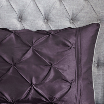 7 Piece Tufted Comforter Set - Plum California King