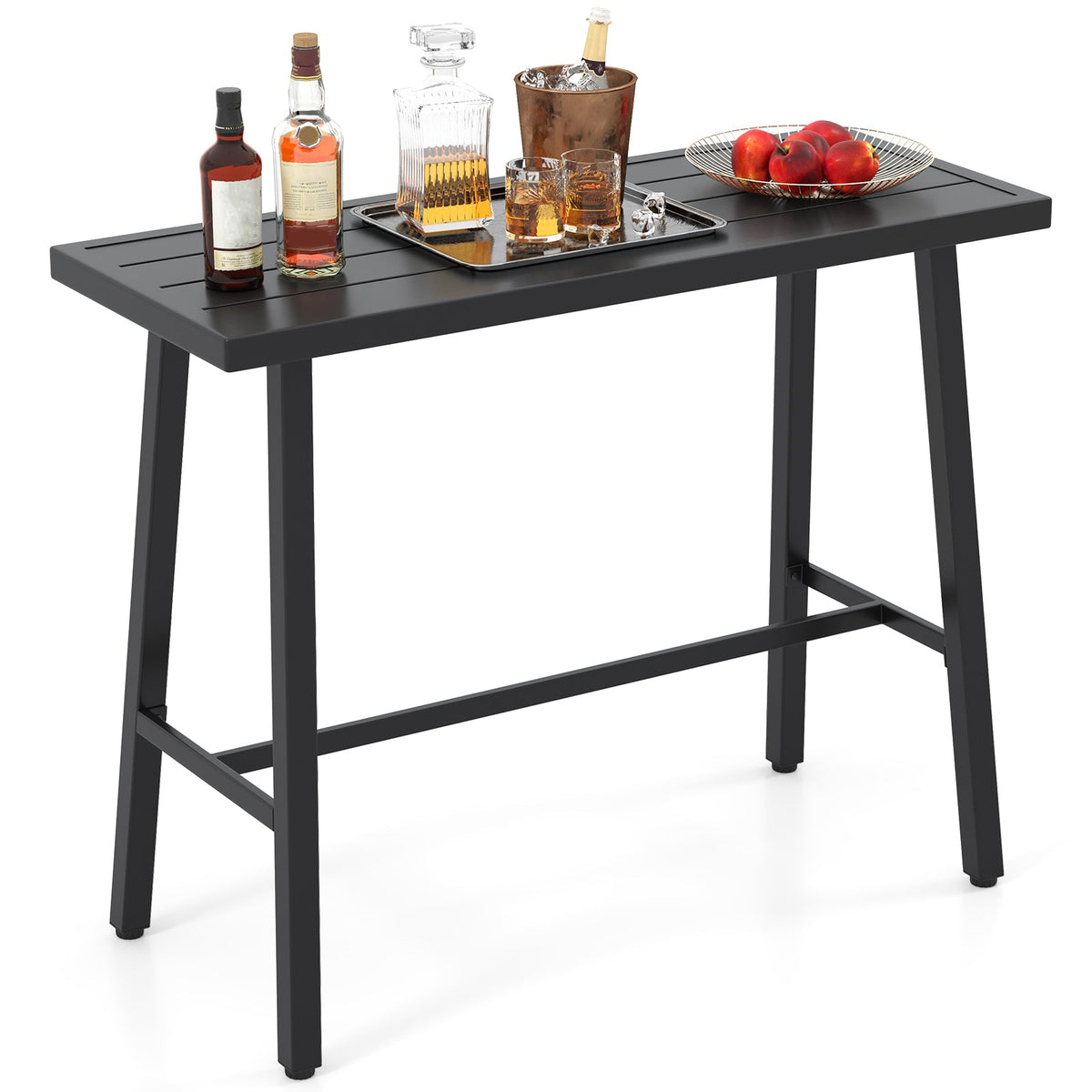 36 Inches Patio Counter Height Bar Table with Adjustable Foot Pads