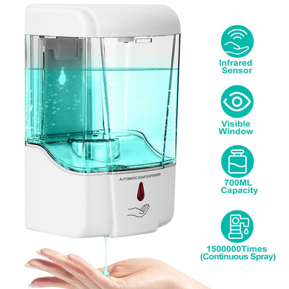 Automatic Soap Dispenser 700ML/29OZ Wall Mounted Sensor Refillable Hand Gel Dispenser