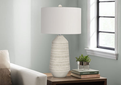Contemporary Ceramic Table Lamp with 3-Way Switch - Cream