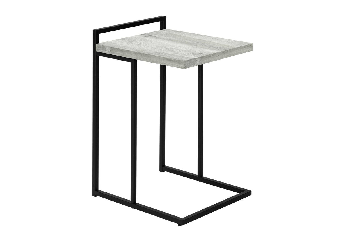 C-Shaped Accent Table with Metal Base - Versatile Wood-Look Top