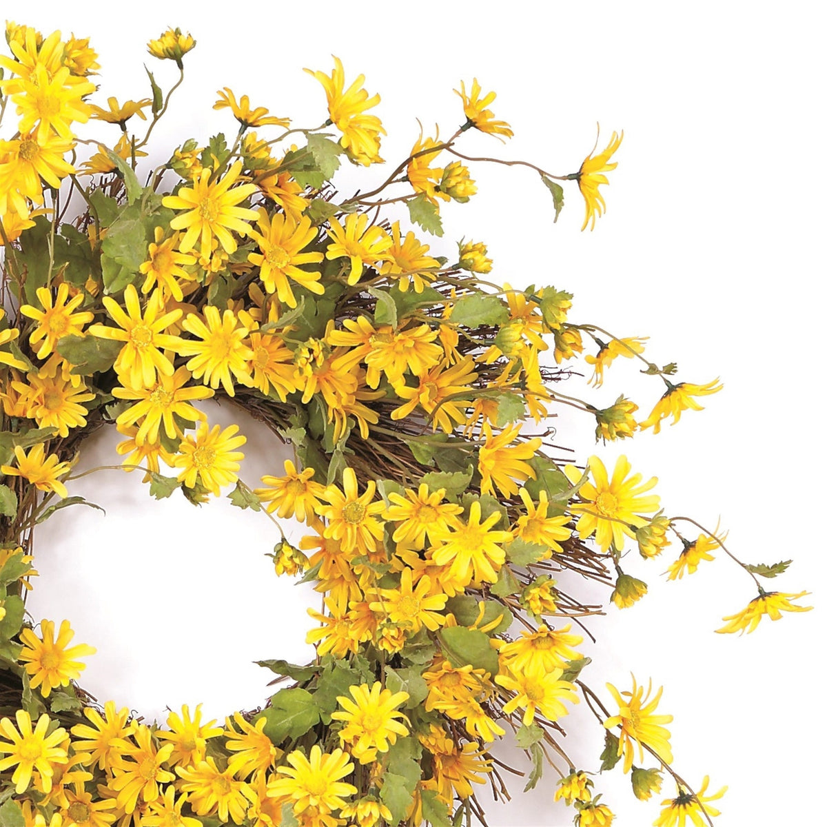 Yellow Daisy Floral Wreath 23"D