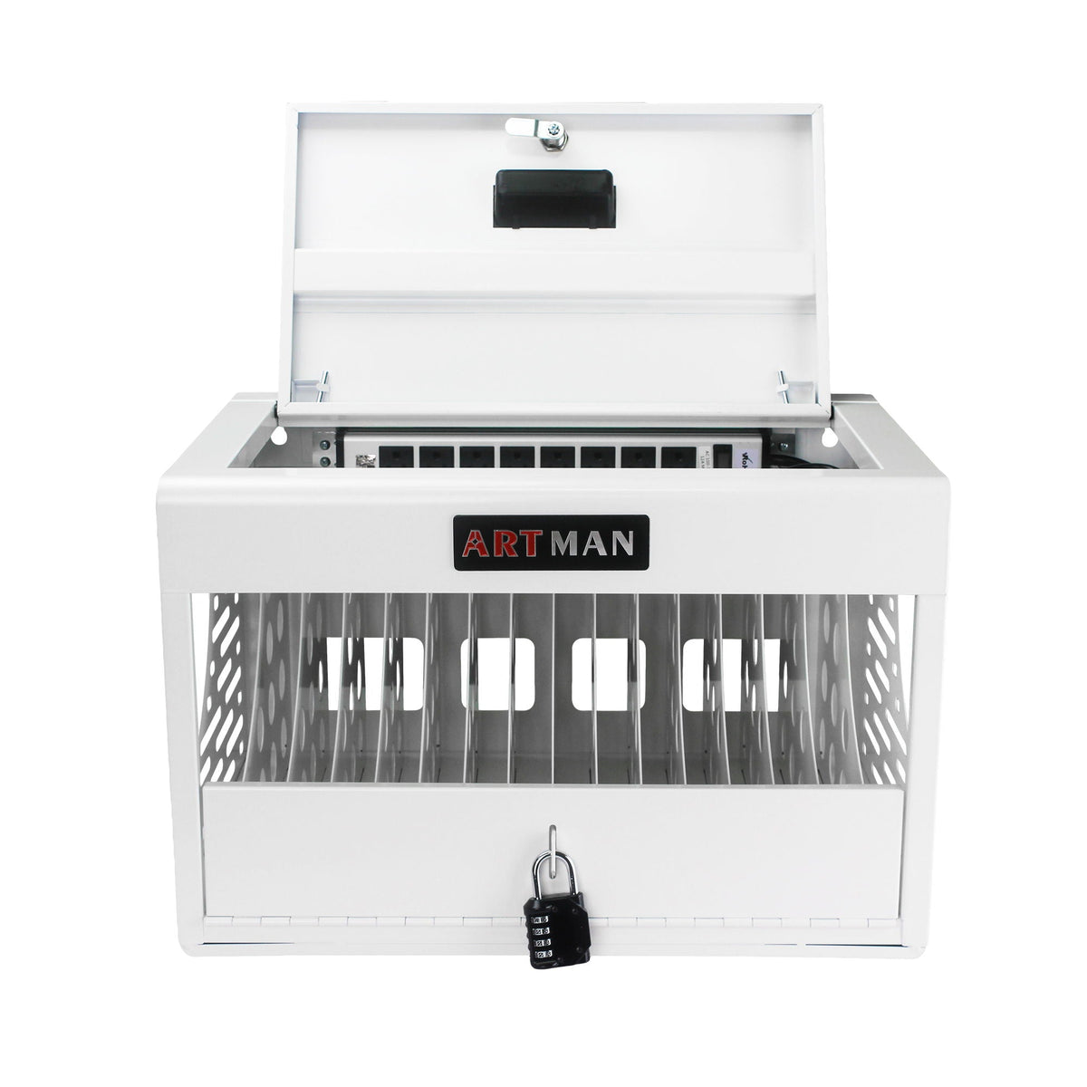 16 Bay Charging Cabinet with Locking Storage - White or Black