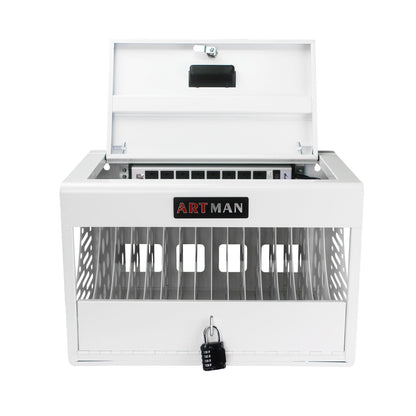16 Bay Charging Cabinet with Locking Storage - White or Black