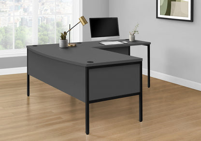 Contemporary Computer Desk with Cable Management - Dark Gray or White