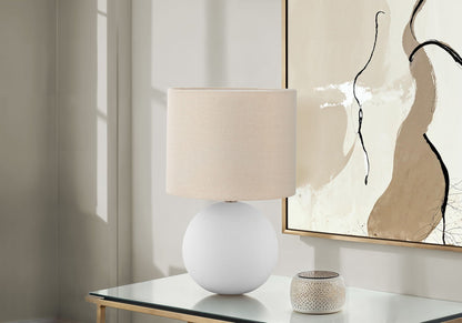 Contemporary Cream Ceramic Table Lamp with Fabric Shade - 15.75" Tall