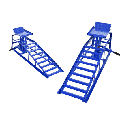 5 Ton Hydraulic Automotive Lift Ramps with Durable Steel - Red