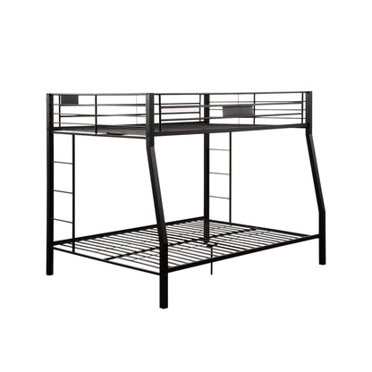 Limbra Spacious Design Double Bunk Bed with Metal Frame - Black or Dark Brown