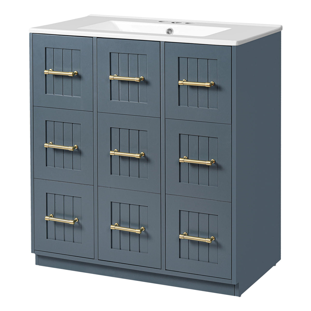 Bathroom Vanity With Undermount Sink and Soft-Close Doors - Blue or Black