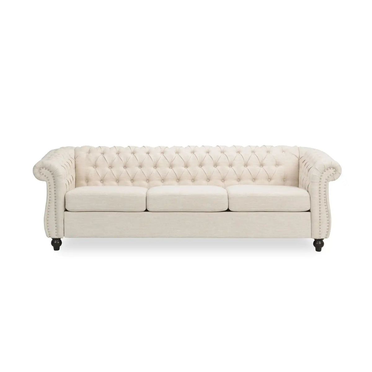 Chesterfield Style 3 Seater Sofa with Deep Button Tufting - Multiple Colors