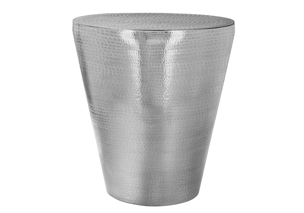 Drum Accent Side Table with Hammered Metal Finish - Gray or Dark Gray