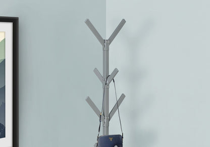 Freestanding Coat Rack with 8 Hooks - Black, Gray, or White