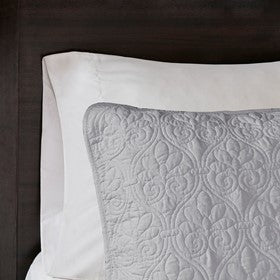Reversible Quilt Set with Antimicrobial Treatment - Grey Full/Queen