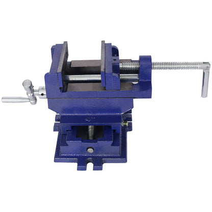 Industrial Quality Cross Slide Vise with Precision Control - Blue