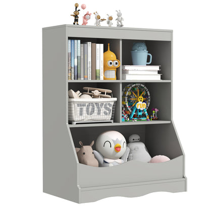 3-Tier Children's Multi-Functional Bookcase Toy Storage Bin Floor Cabinet