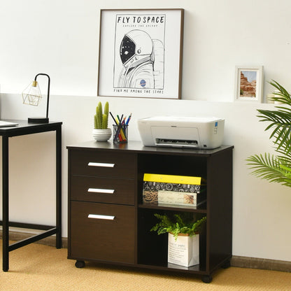 3-Drawer Mobile Lateral File Cabinet Printer Stand