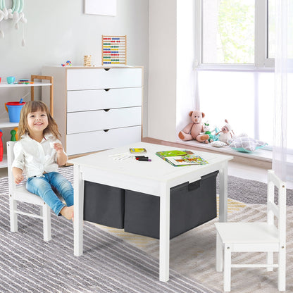 2-in-1 Kids Activity Table and 2 Chairs Set with Storage Building Block Table