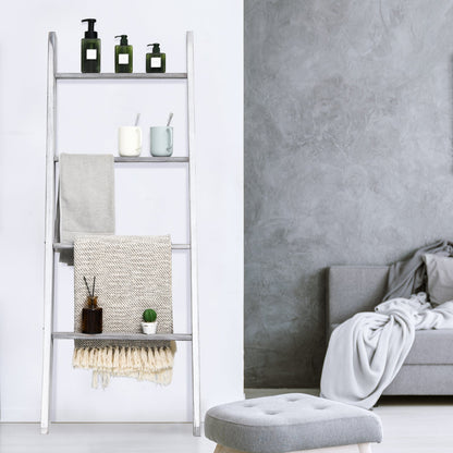 4-Tier Wall Leaning Ladder Shelf Stand
