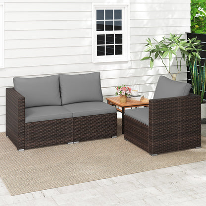 3 Pieces Patio Sectional Sofa Set with Soft Cushions