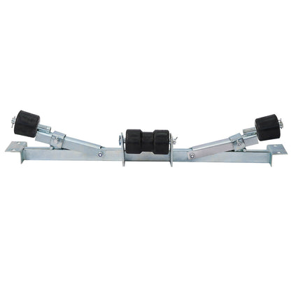 Heavy Duty Boat Trailer Support Bracket with Keel Rollers - Pearl Silver