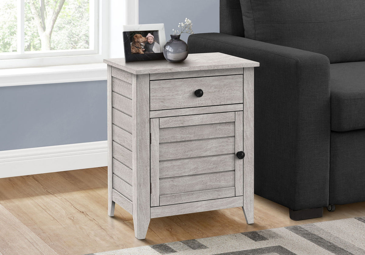 Accent Nightstand with Storage Drawer - Transitional Style - Black, Gray or Dark Green