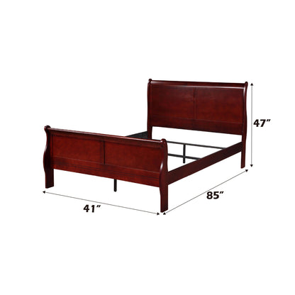 Louis Philippe Sleigh Style Bed with Classic Wood Construction - Multiple Colors