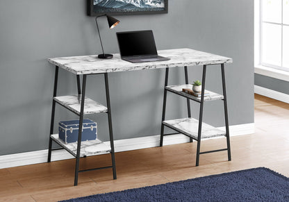 Industrial Computer Desk with Storage Shelves - Multiple Colors