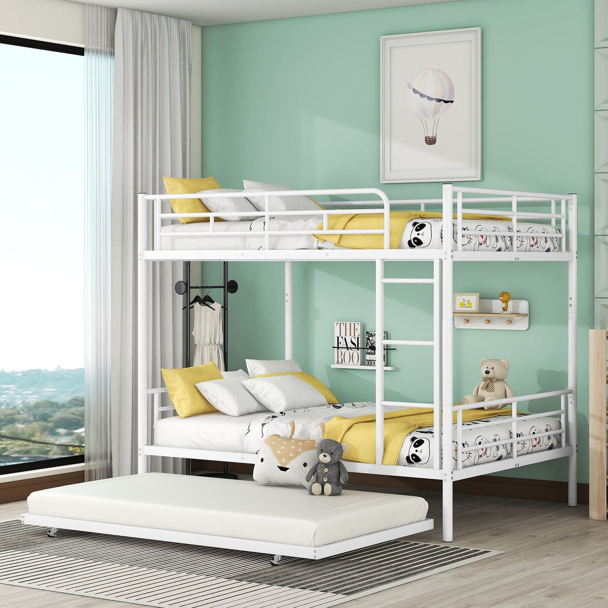 Steel Construction Bunk Bed with Convertible Design - Multiple Colors