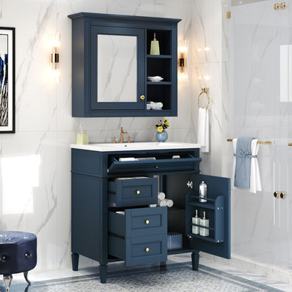 Bathroom Vanity with Medicine Cabinet and Storage - Multiple Colors