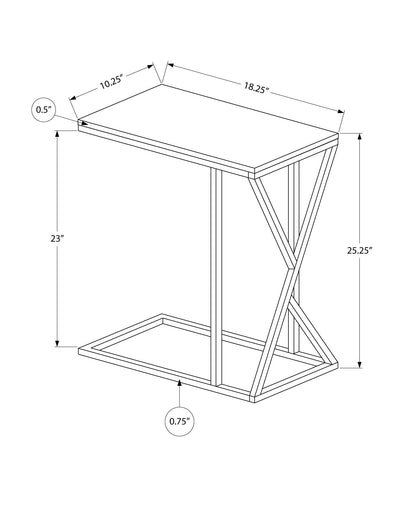 C-Shaped Accent Table with Sliding Base - Multiple Colors