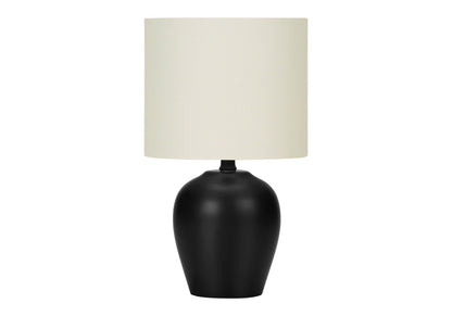 Transitional Ceramic Table Lamp with Rotary Switch - Black / Cream