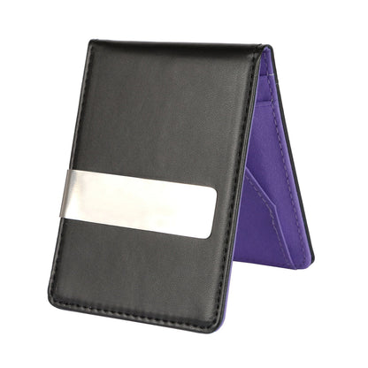 Unisex PU Leather Wallet RFID Blocking Slim Bifold Credit Card Holder with Money Clip