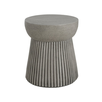 Outdoor Lightweight Concrete Side Table with Hourglass Design