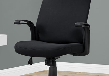 Adjustable Height Office Chair with Swivel and Armrests - Black or Gray