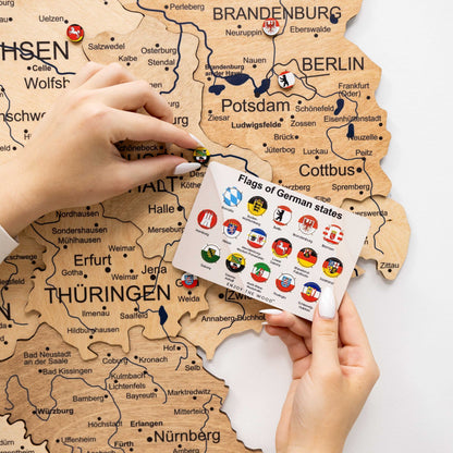 3D Germany Wooden Map Gold