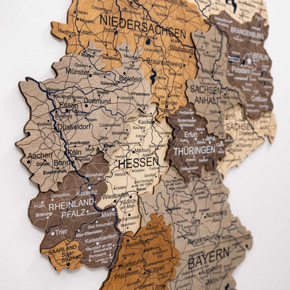 3D Germany Wooden Map Multicolor