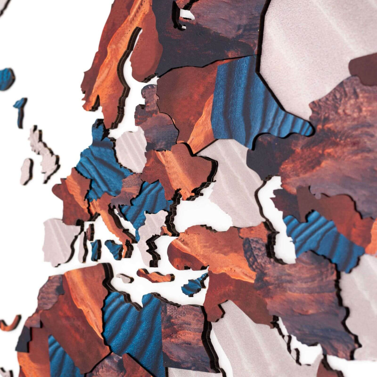 3D Wooden World Map Dune