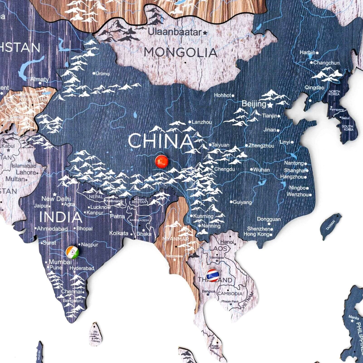 3D Wooden World Map Mystery