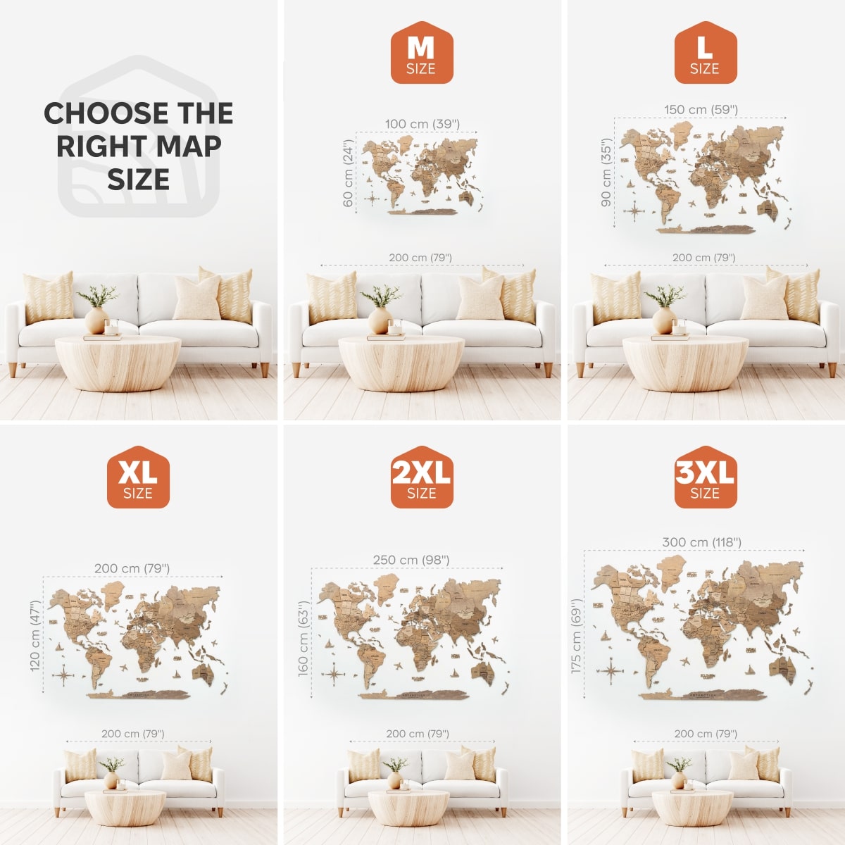 3D Wooden World Map Terra