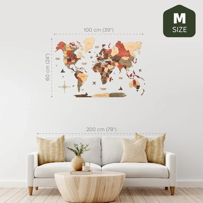 3D Wooden World Map Fusion