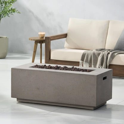 40,000 Btu Propane Fire Pit with Sleek Rectangular Design - Gray or Dark Gray