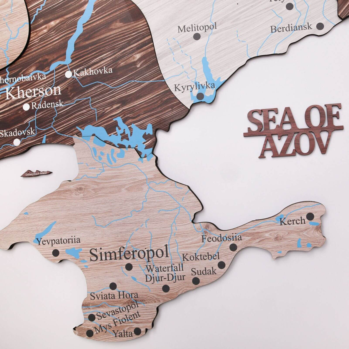 Wooden Map of Ukraine Cappuccino