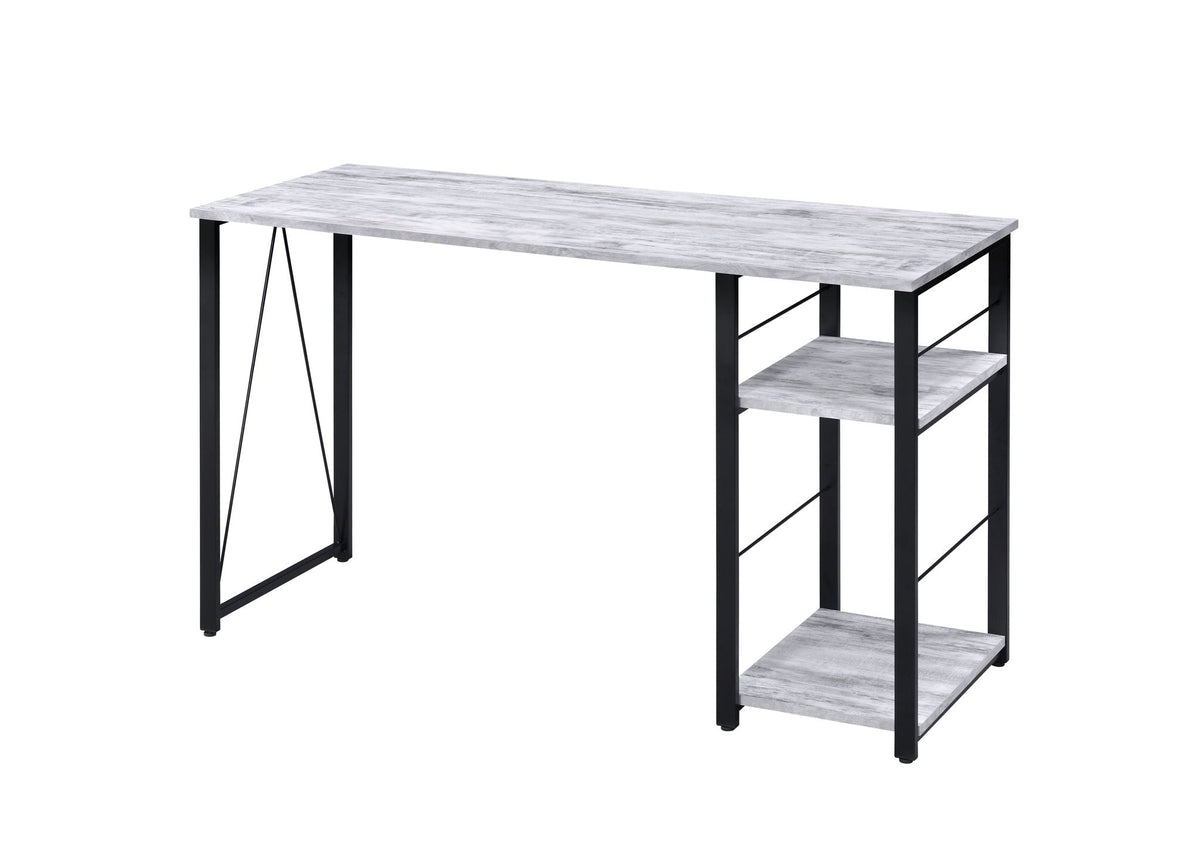 Vadna Writing Desk with Functional Shelving - Black, White, or Dark Brown