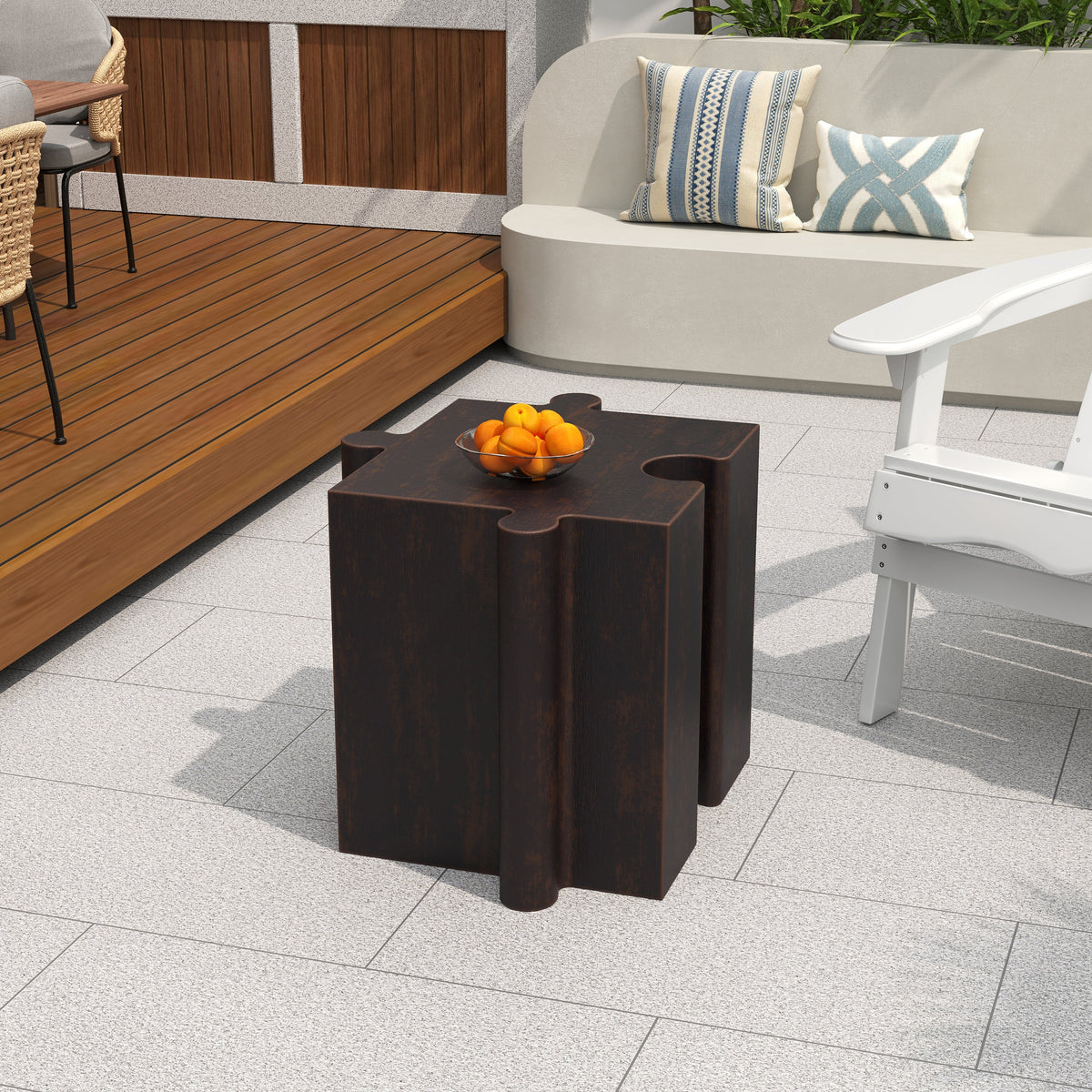 3-Piece Artistic Puzzle Coffee Table Set