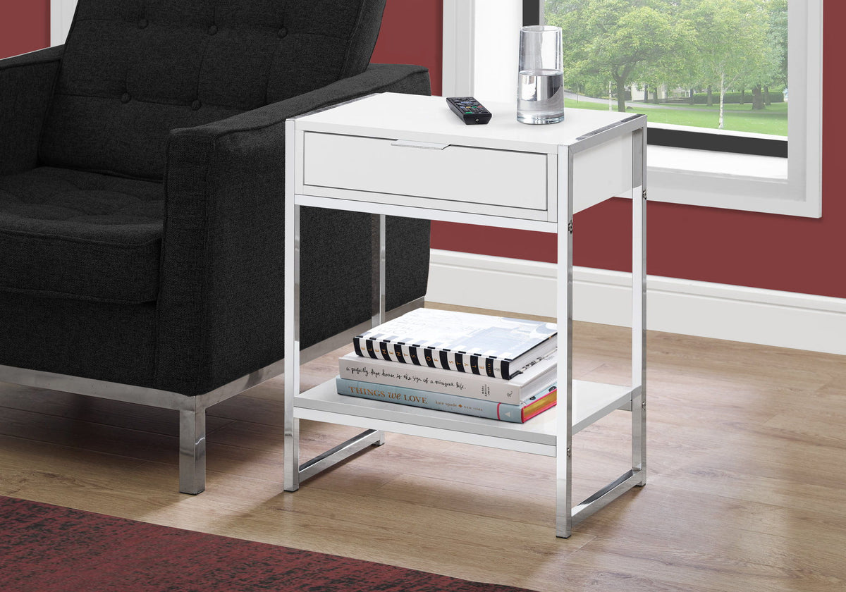 Accent Side Table with Storage Drawer and Spacious Tabletop - Multiple Colors