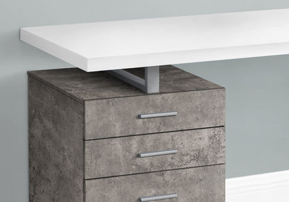 Computer Desk with Reversible Storage Drawers - Gray or Dark Gray