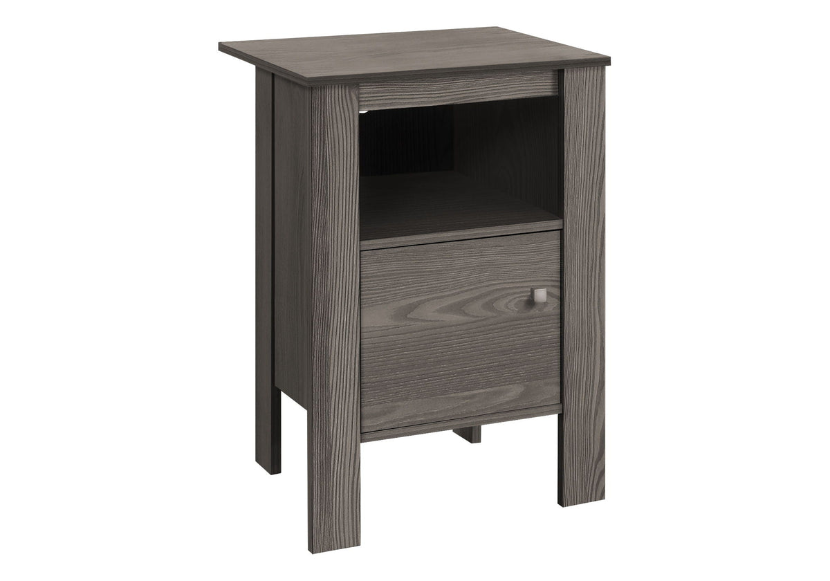 Wood Accent Nightstand with Storage - Transitional Style