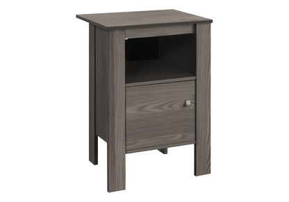 Wood Accent Nightstand with Storage - Transitional Style